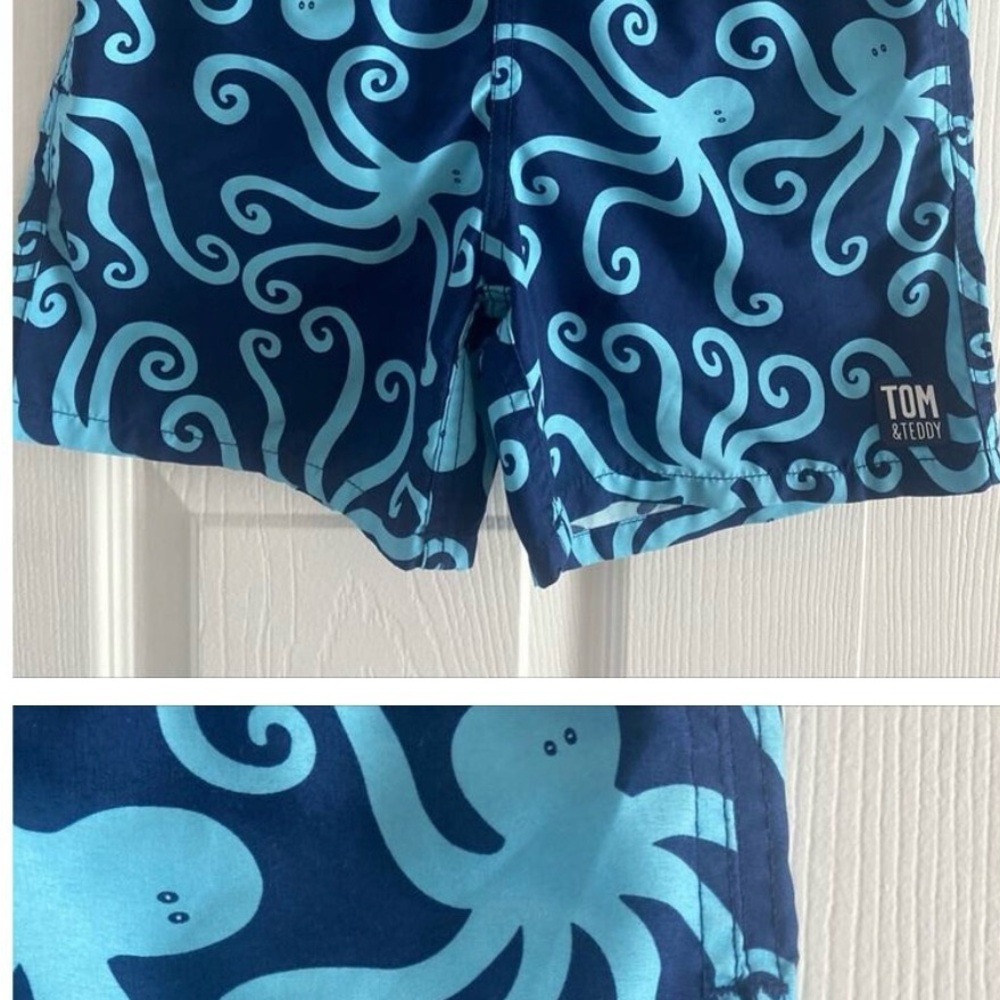 Tom & Teddy Navy and Aqua Swim Shorts